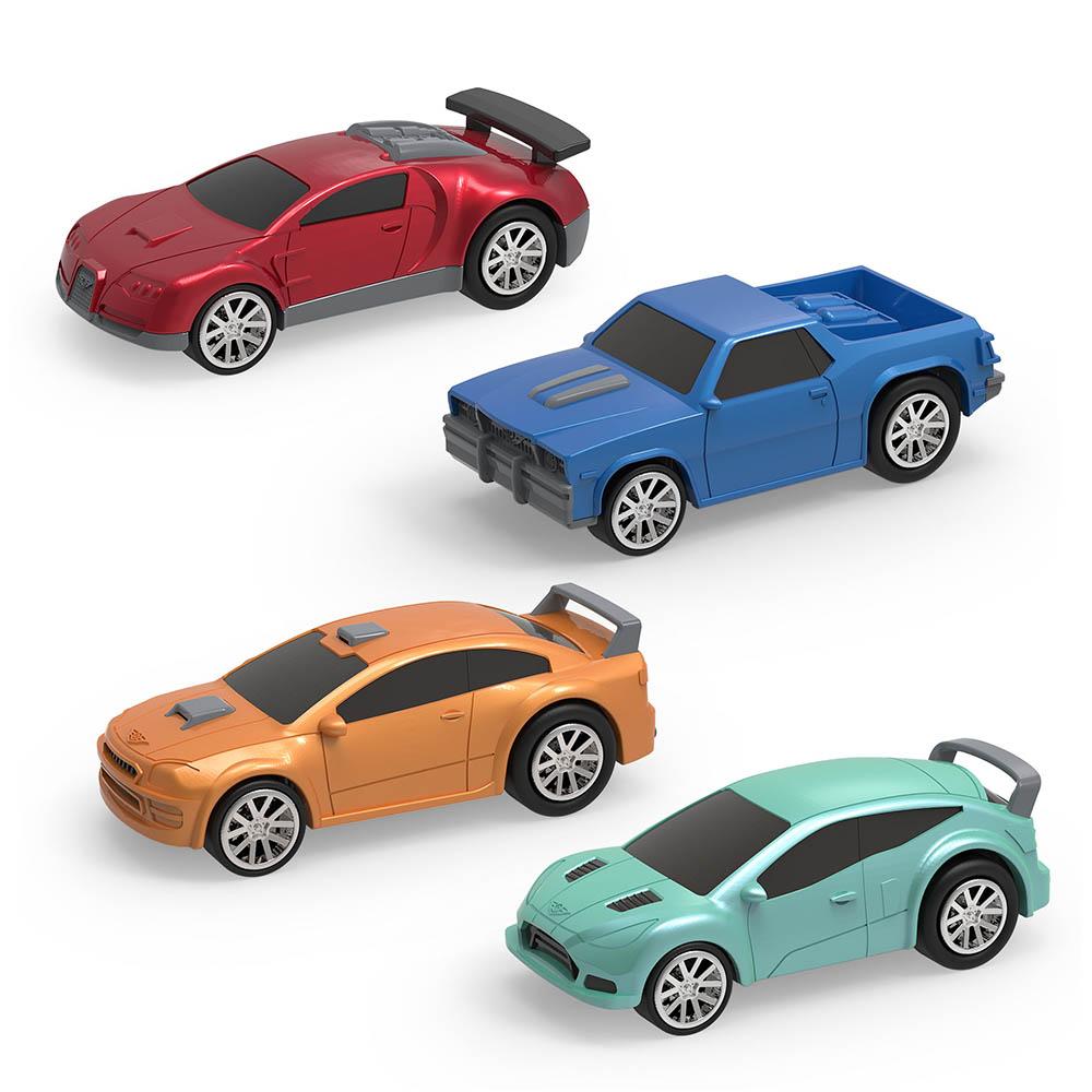 Driven Vehicles Bundle Cleaning Truck And 4 Mini Cars - 2 Pcs