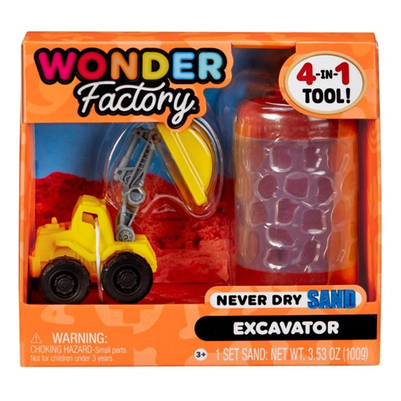 Wonder Factory Never Dry Sand 4 In 1 Construction Trucks