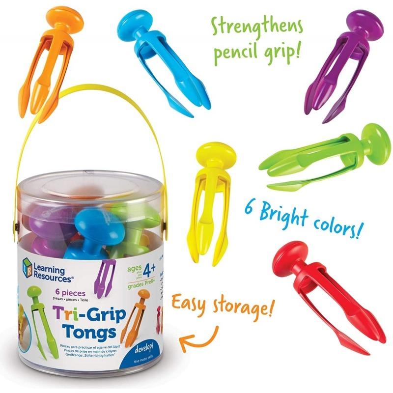 Tri-Grip Tongs Fine Motor Set - 6 Pieces