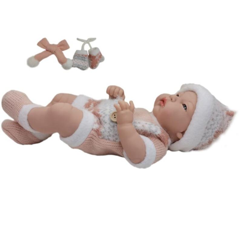 Qisen 12 Inch Baby Doll With Scarf - Gloves - Red