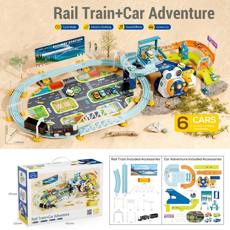 توسيكي - مجموعة تركيب حلبة القطار مع 4 سيارات و قطار