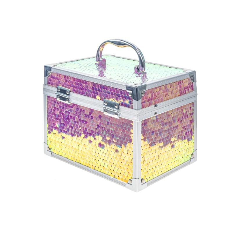 حقيبة مكياج باربي اللامعة للأطفال مع مستلزمات الشفاه والأظافر