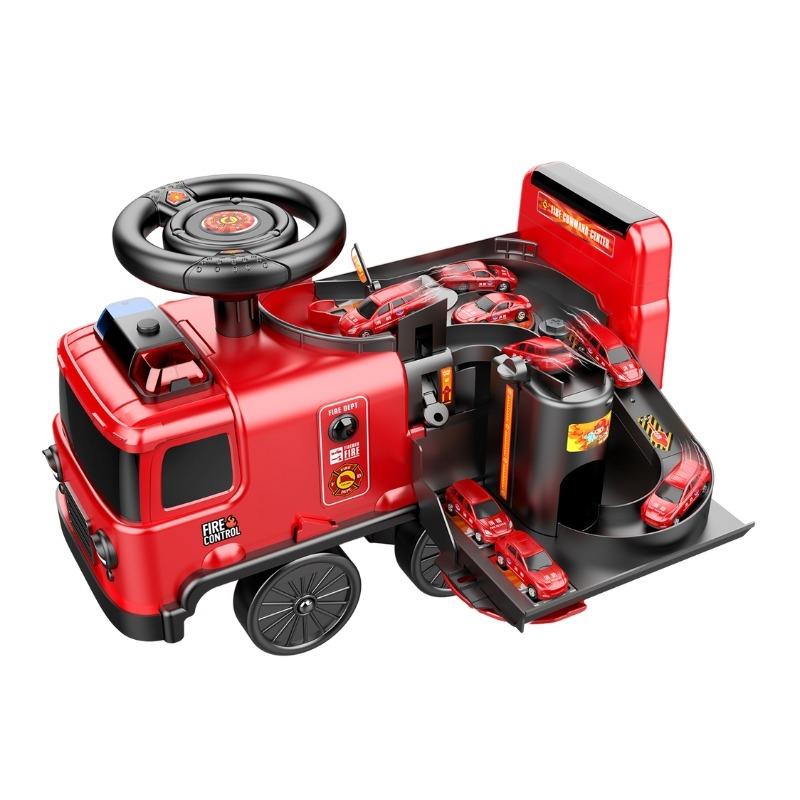 Dearbong 2 In 1 Electric Fire Truck Ride On Car