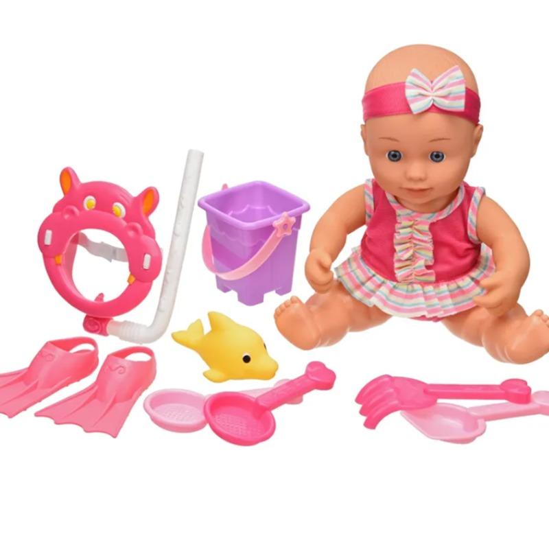 دمية بيبي ديلوكس مع أدوات السباحة - متعددة