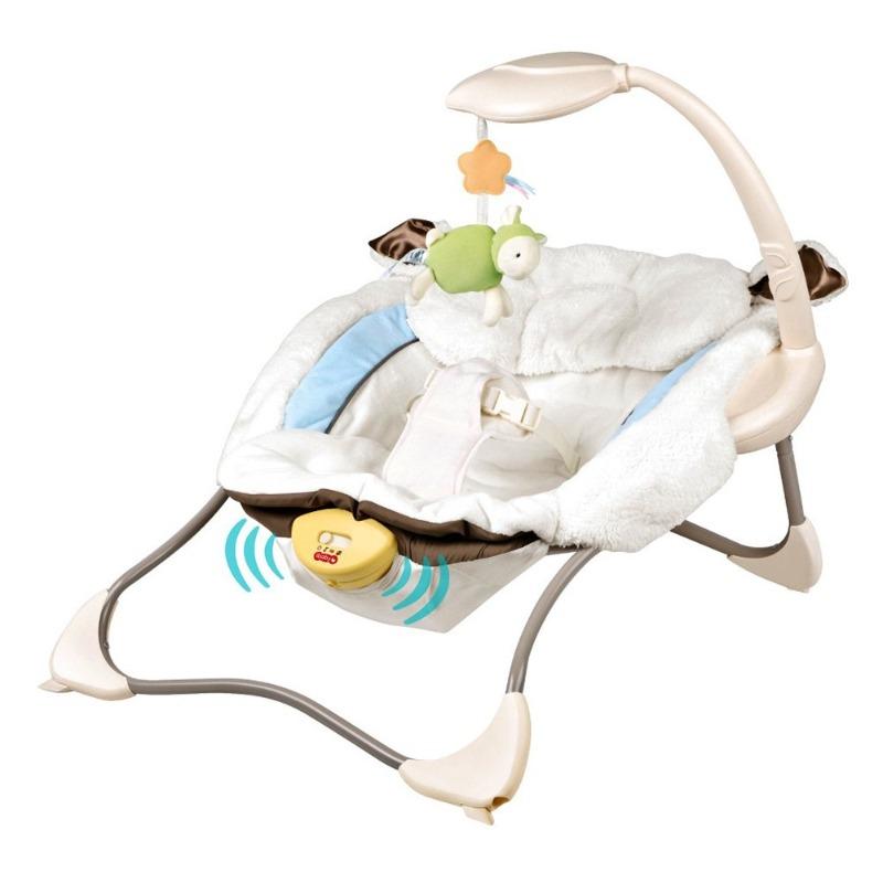 بيبي لوف - كرسي هزاز للأطفال بموسيقى لون أبيض