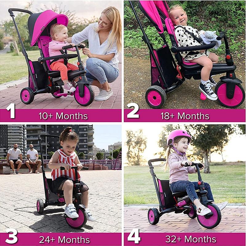 SmarTrike 6-In-1 Foldable Tricycle And Stroller - Pink