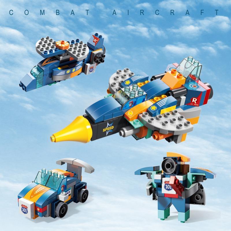 Feelo 3-in-1 Changeable Fighter Jet Building Blocks Set | 87 Pieces
