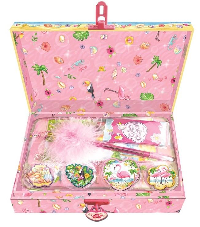 صندوق بطبعات فلامنجو مع قفل