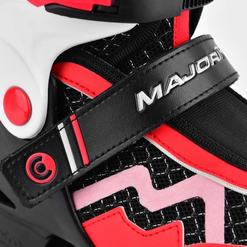 مايكرو ماكسي - حذاء تزلج قابل للتعديل كوزمو بيربل لون أسود و أحمر مقاس 35-38