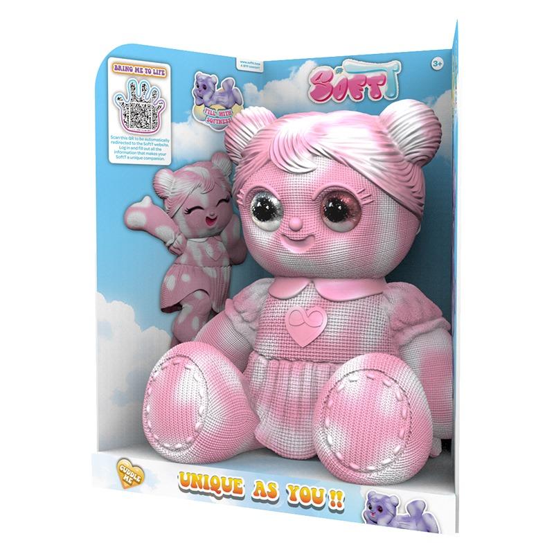 ستريتشابالز - دمية الدب المطاطية الناعمة 28 سم لون وردي