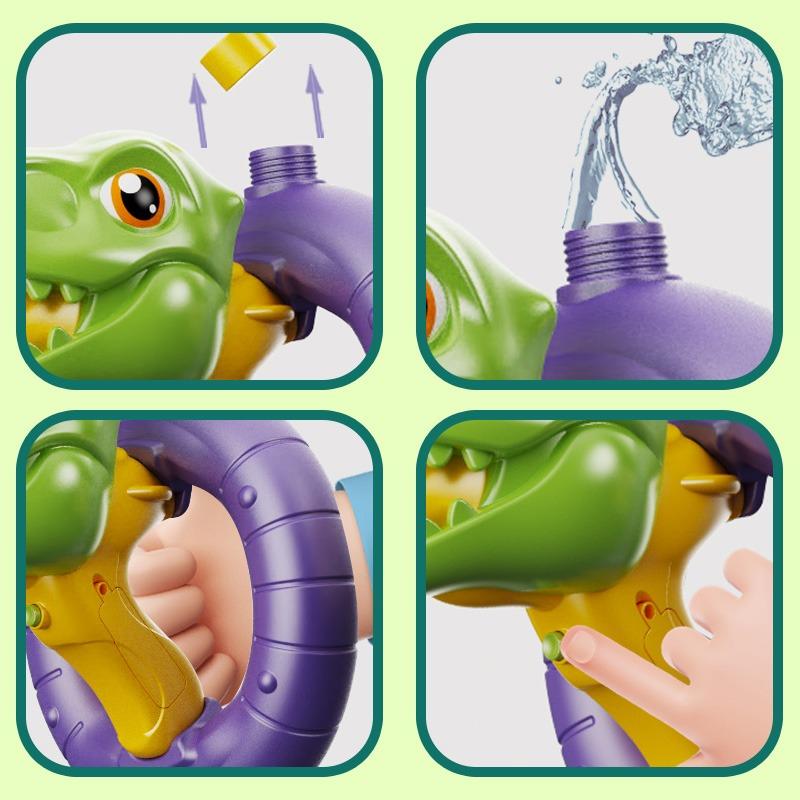 مسدس ماء بتصميم الديناصور لون أخضر