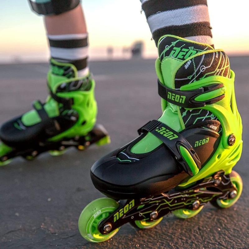 Yvolution Green Neon Combo Skates - Size 30-33