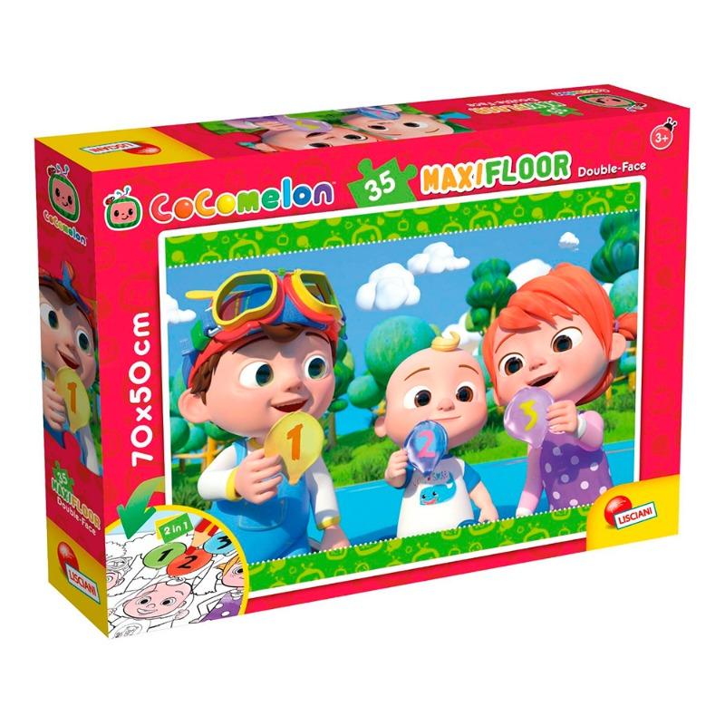 كوكو ميلون - 2 في 1 ماكسي فلور لوحة أحجية مزدوجة الوجة المشاركة ممتعة 35 قطعة
