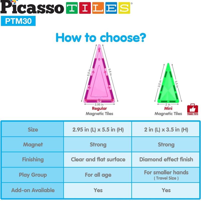 بيكاسو تيلز - مجموعة البناء المغناطيسية 30 قطعة