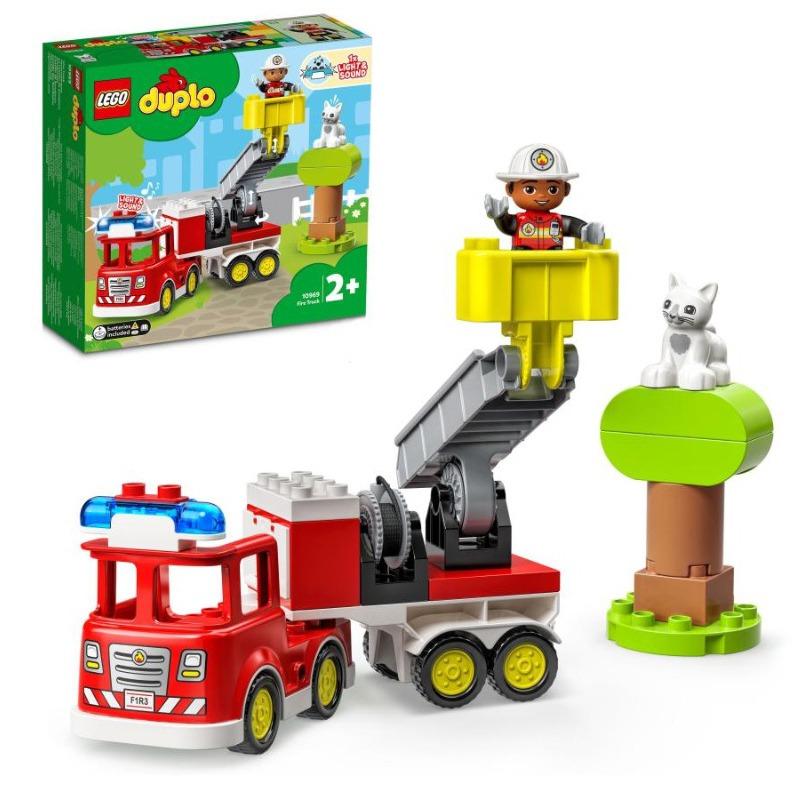 ليقو - مجموعه بناء سيارة مطافئ 21 قطعة