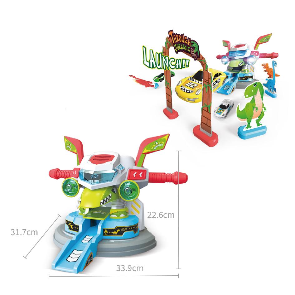 لعبة ثرو جوراسيك إطلاق السيارات مع الموسيقى و الأضواء