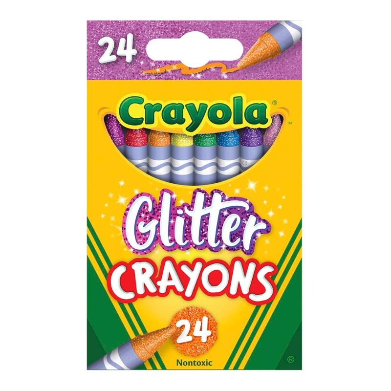 كرايولا - ألوان شمعية جليتر 24 لون - متنوع