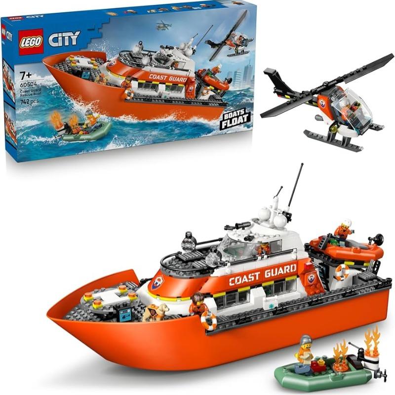 Lego Building Kit Coast Guard Rescue Boat & Helicopter 60504