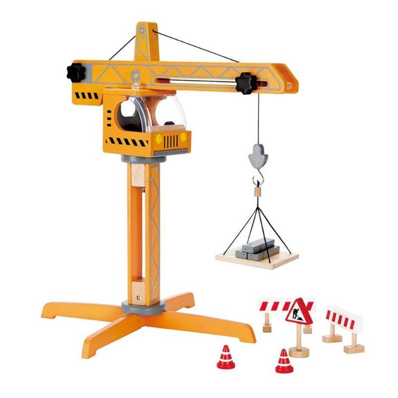 Hape Crane Lift - Orange - 10 Pieces