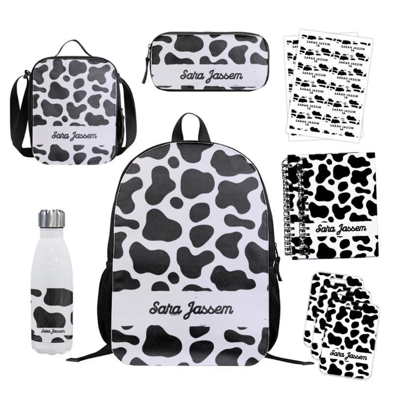 Snapbook School Backpack Full Set - Black & White