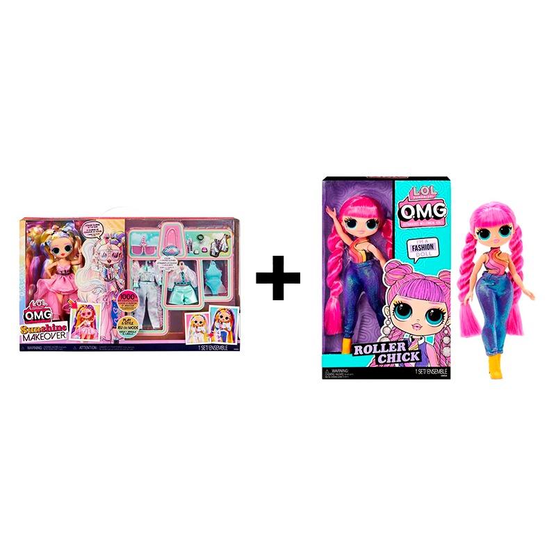 LOL OMG Sunshine Makeover Big Surprise + Doll Roller Chick Playset