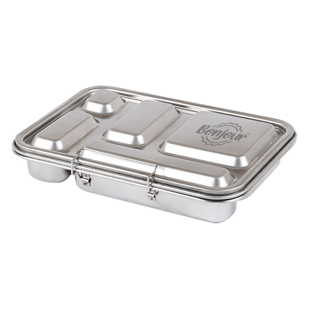 Bonjour Stainless Steel Lunch Box - Green Inside