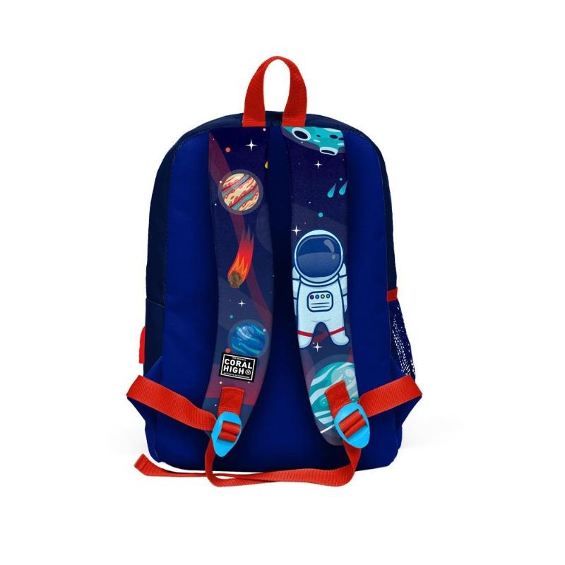 Coral High Kids Astronaut Backpack with USB Port Sax Blue