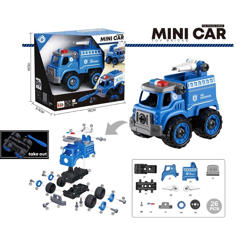 Mini Car DIY Toy Bricks - Police Rescue Truck
