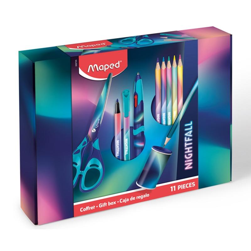 مابيد - مجموعة القرطاسية المدرسية نايتفل 11 قطعة