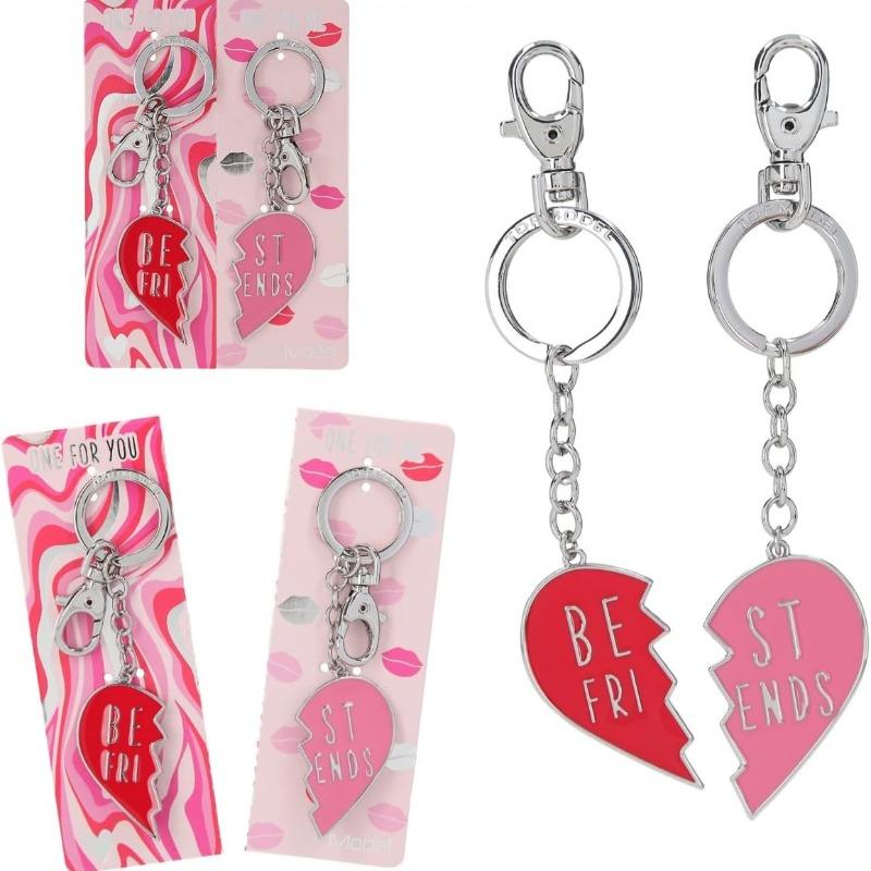 Top Model Heart Shaped Keychain Two Pieces - Multiple Colors