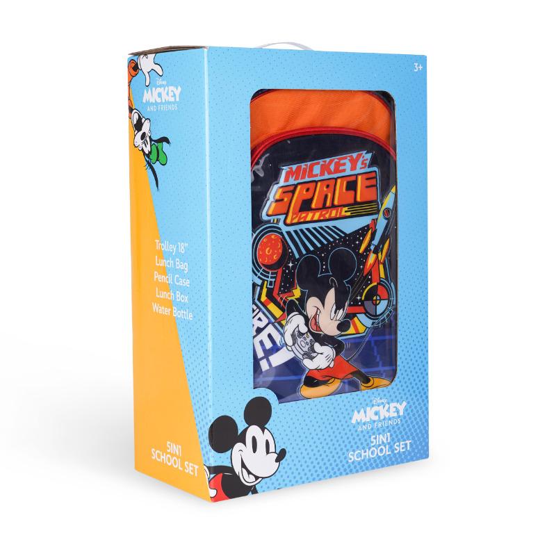 ديزني ميكي ماوس - مجموعة الحقيبة المدرسية بعجلات 5 في 1 - سبيس باترول