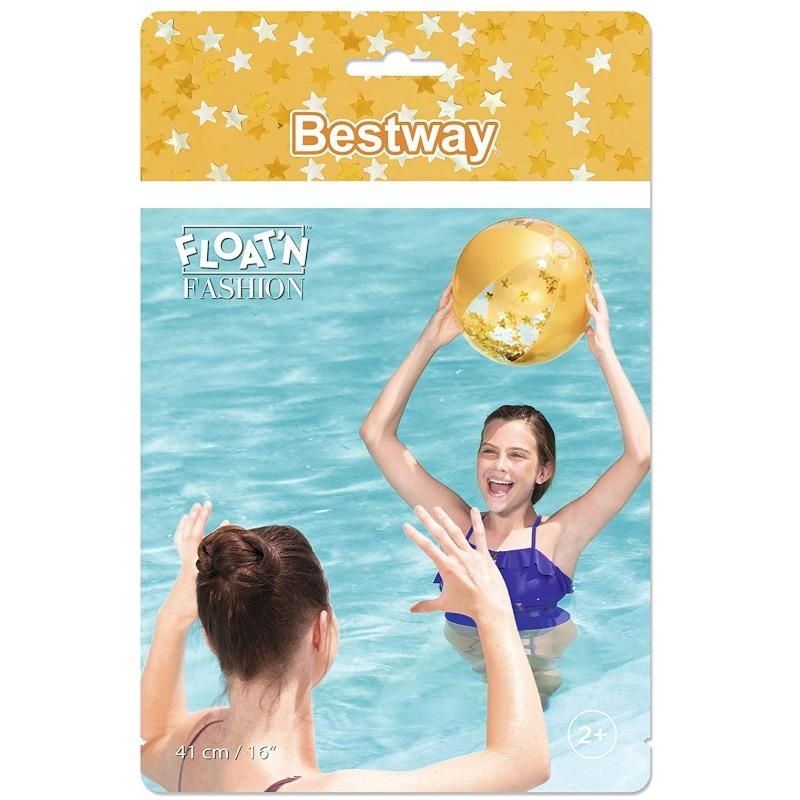 بيست واي - كرة شاطئ لامعة 16 انش لون ذهبي