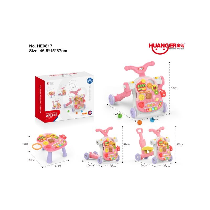 Huanger 4 In 1 Multifunctional Baby Walker - Pink