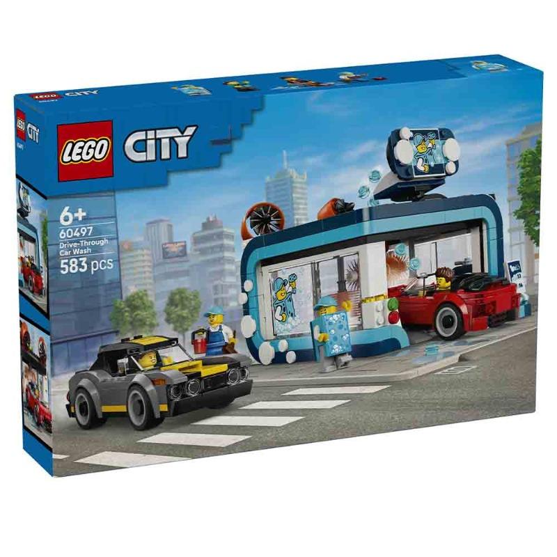 LEGO City Drive-Through Car Wash Building Set 583 Pieces