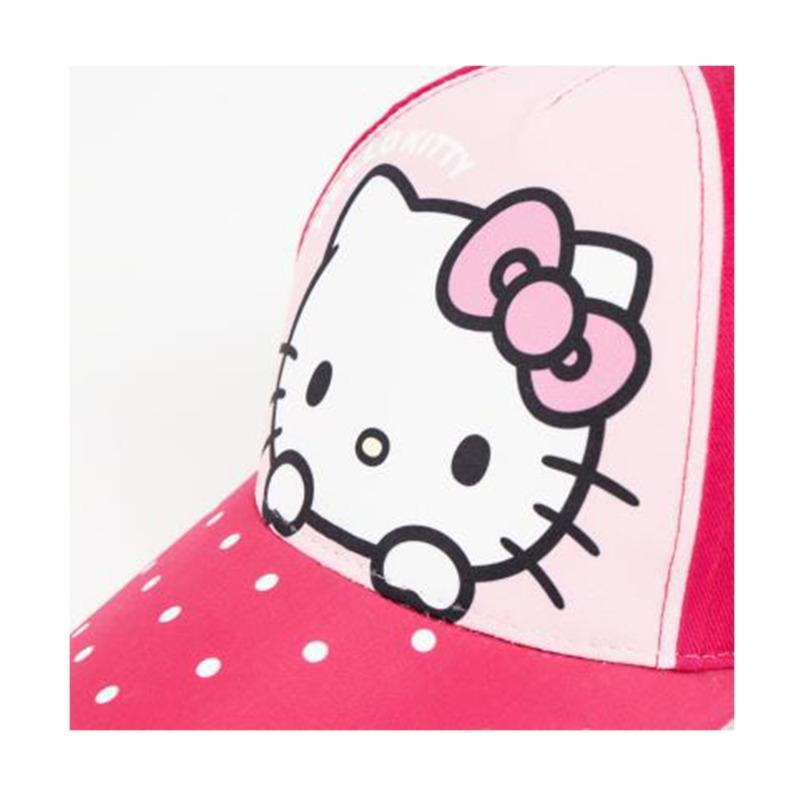 قبعة بيسبول هيلو كيتي باللون الوردي الفوشيا المنقّط