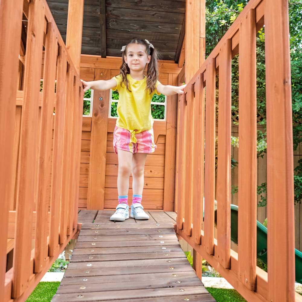 Kidkraft Boulder Bluff 2-In-1 Wooden Swing Set