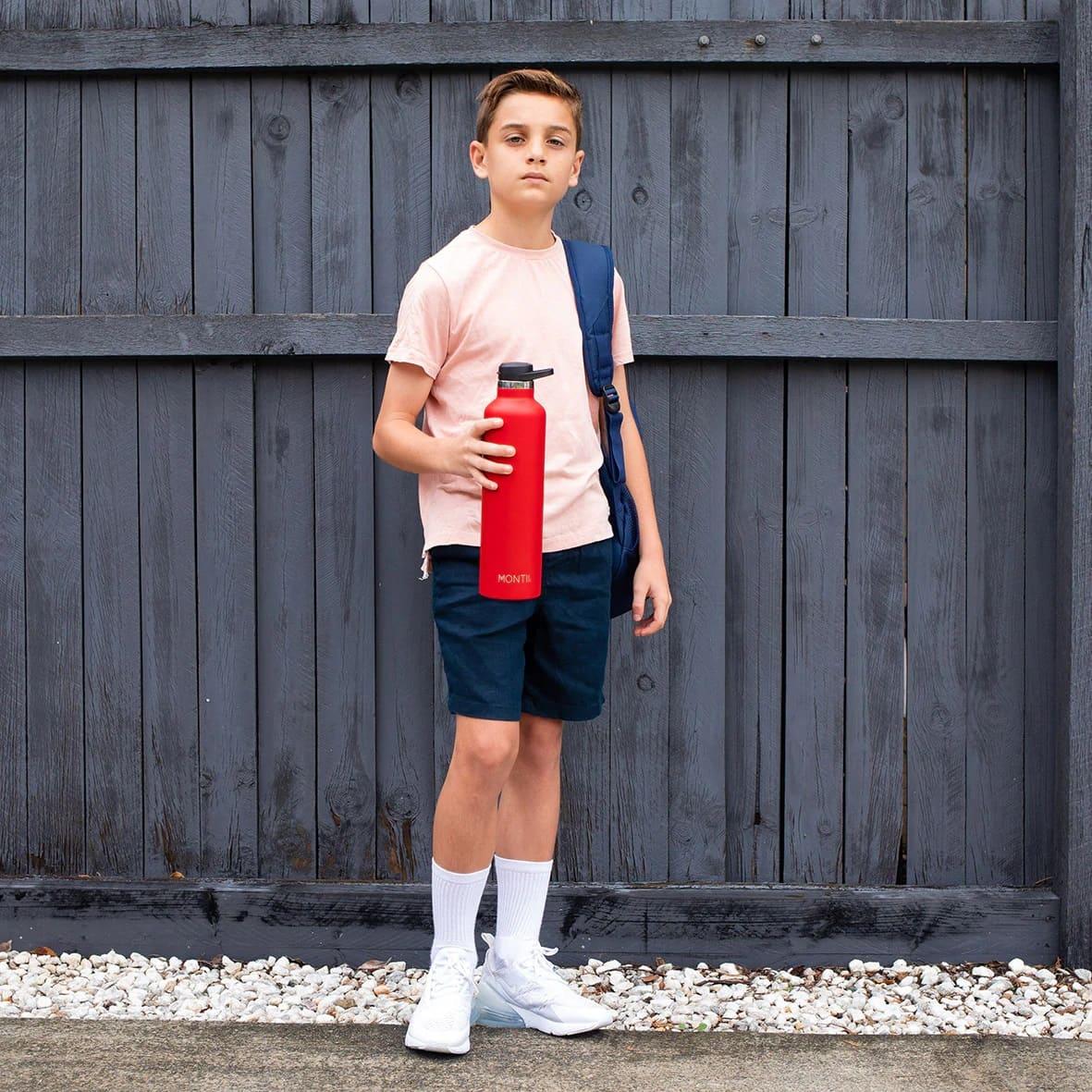 مونتيكو - مطارة مياه حافظة للحرارة لون أحمر 1000 مل