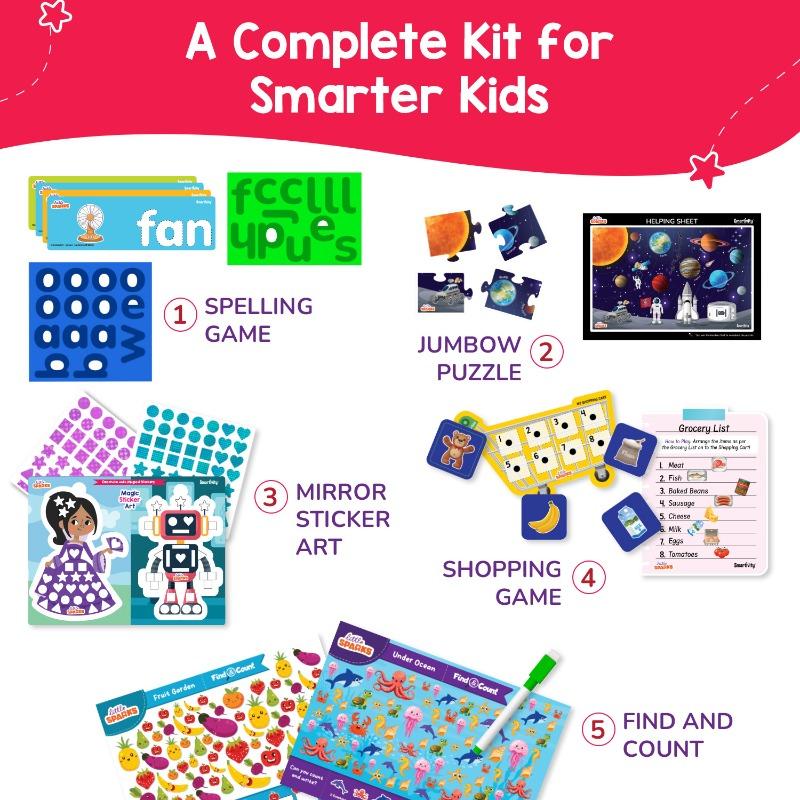 Smartivity 5-in-1 Montessori Learning Kit – Vocabulary, Creativity & Counting Skills