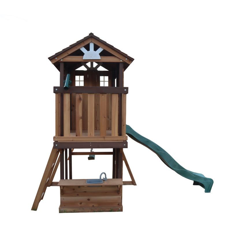 Mountpeak Elbrus Swing Set And Playhouse With Wooden Roof