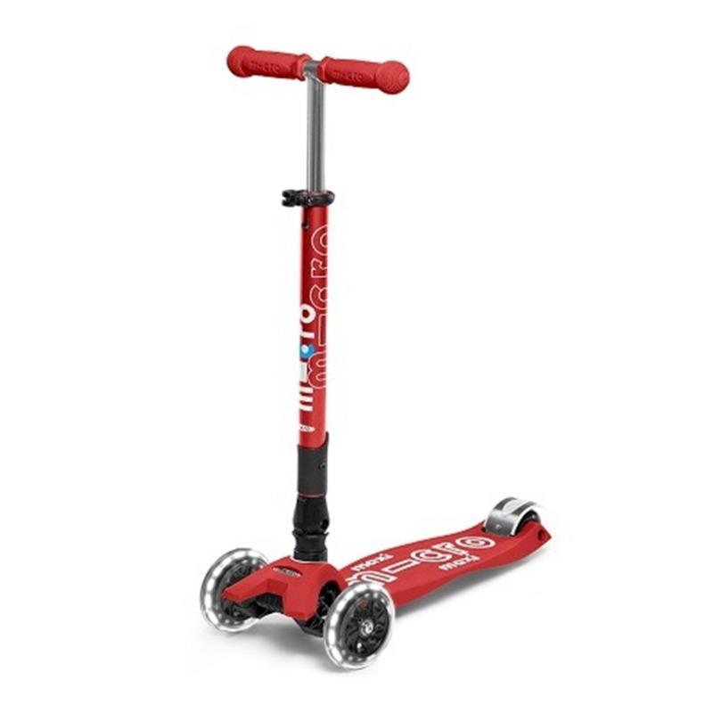 Maxi Micro Deluxe Foldable Led Scooter - Red