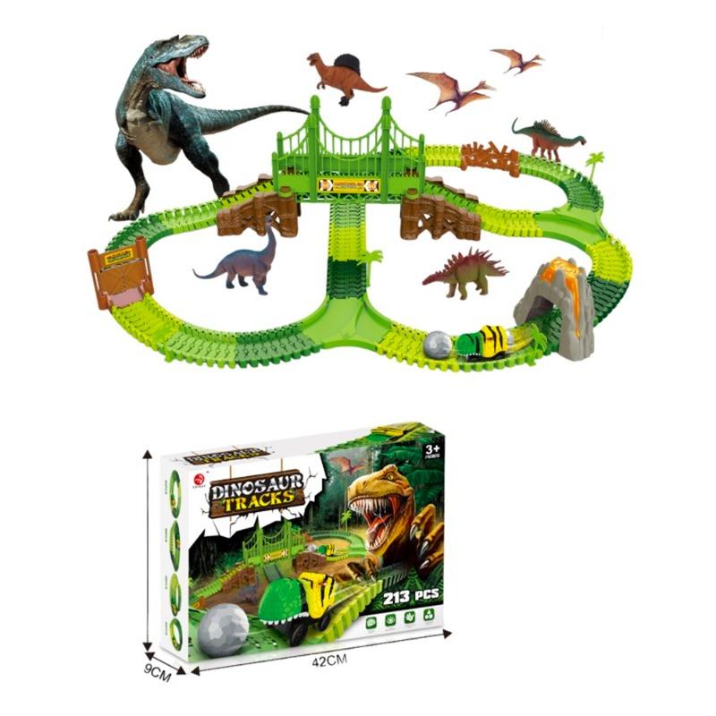 Dinosaur Race Track Toy Set 213 PCS