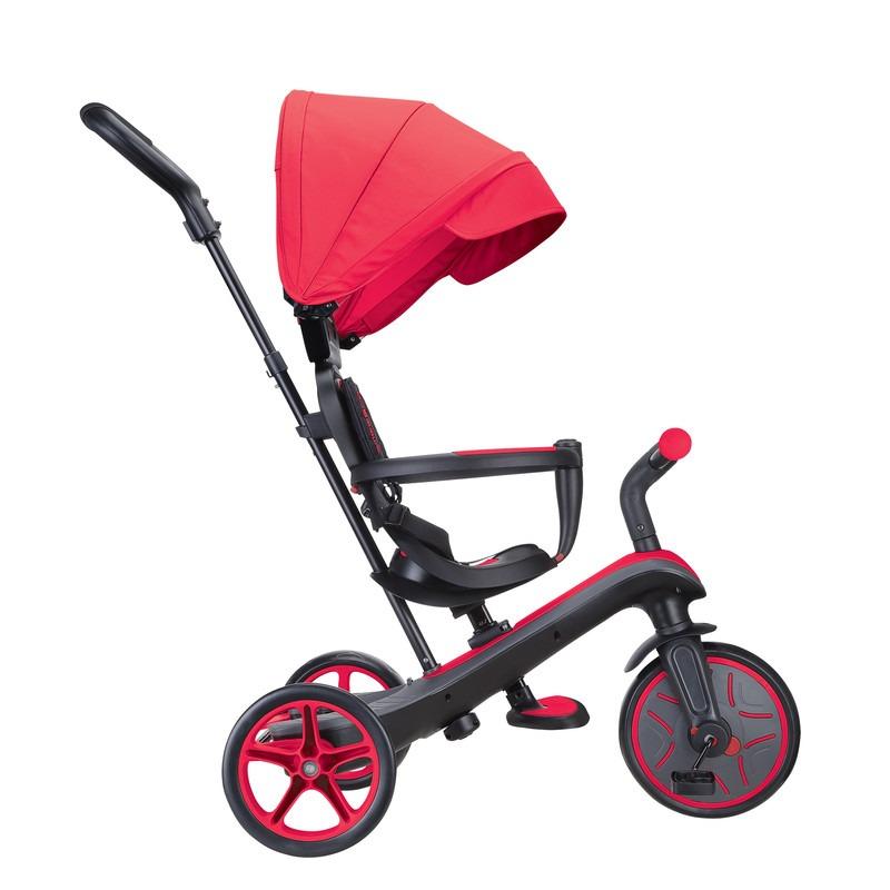 Globber 4-in-1 Convertible Kids Tricycle with Parent Handle & Canopy