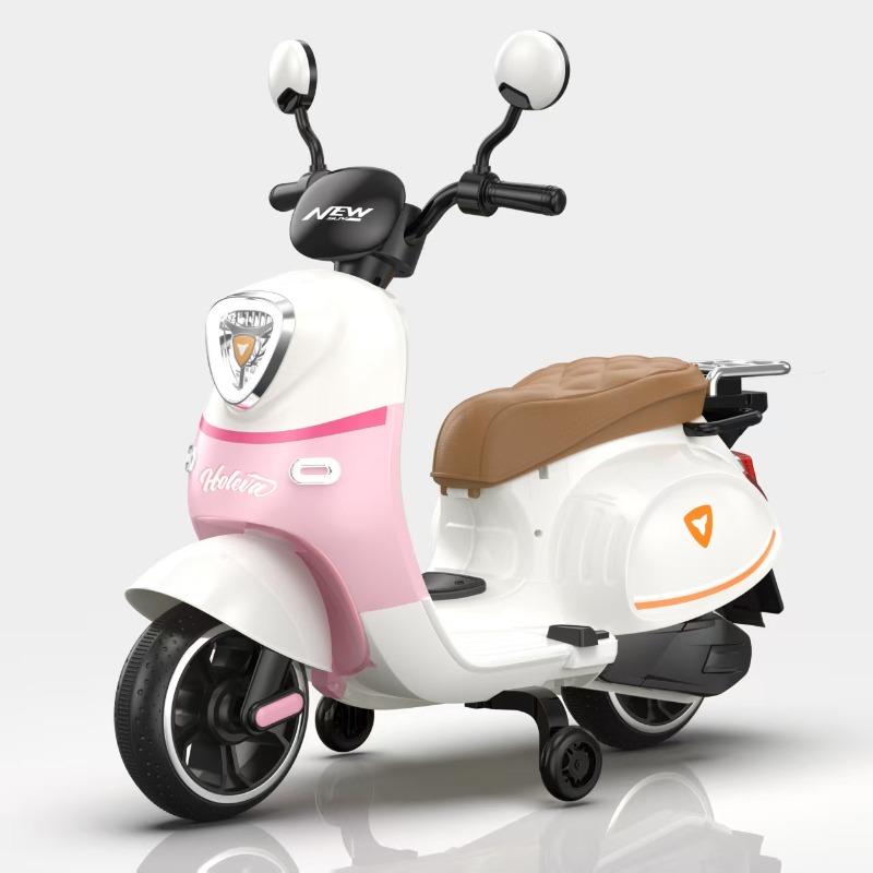 FIRST STEP Kids Electric Ride-On Vespa Two-Seated Bike Yellow