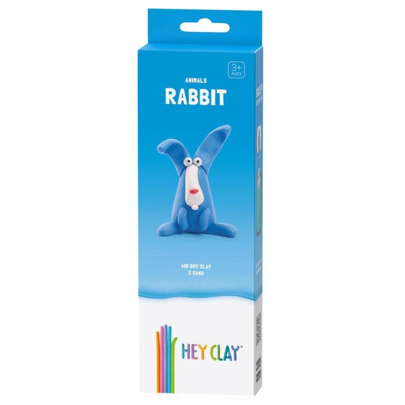 Hey Clay DIY Rabbit Plastic Modelling Air Dry Clay Kit - 3pcs