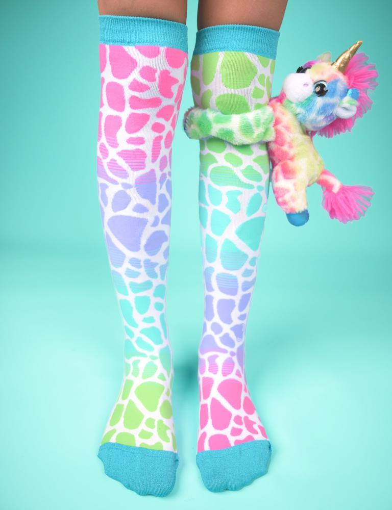 مادميا - جوارب بتصميم اليونيكورن مع لعبة قطيفة قابلة للفصل - كبير