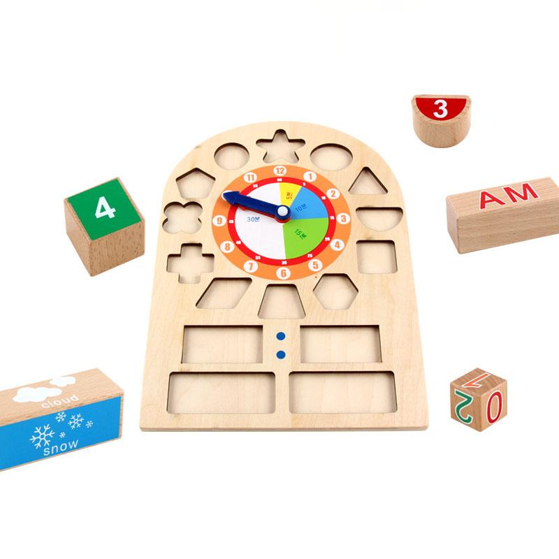 ساعة فرز الاشكال الخشبية
