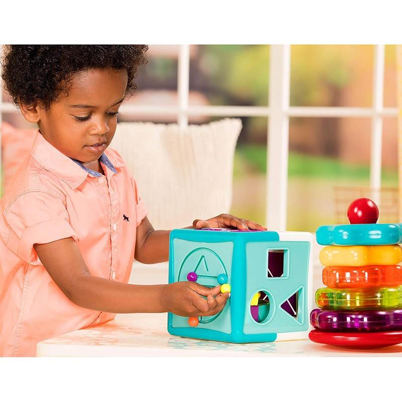 Battat Shape Sorter Cube + Stacking Rings