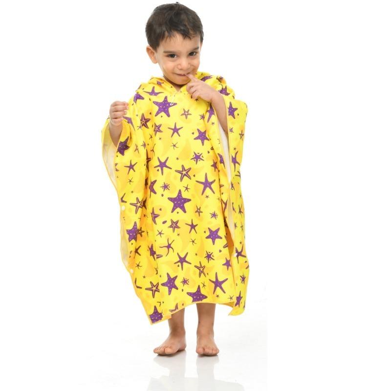 Seashell - Kids Beach Towel Yellow Stars