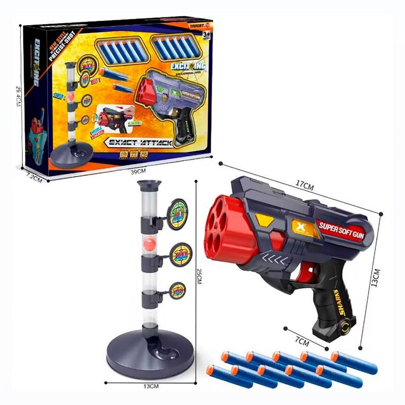Toy Gun With Soft Bullet And Targets