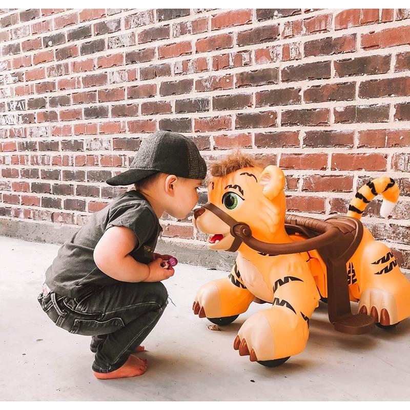 Smart Electric Tiger Toy Ride on Car - Brown